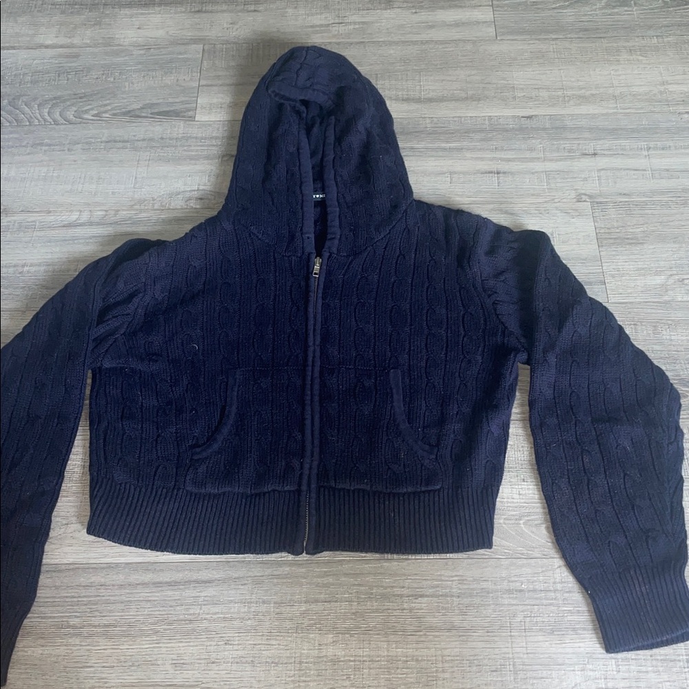 Brandy Melville Navy Cable Knit Sweater